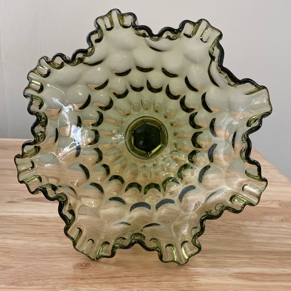 SOLD-Fenton Colonial Ruffled Glass Dish - Picture 3 of 7